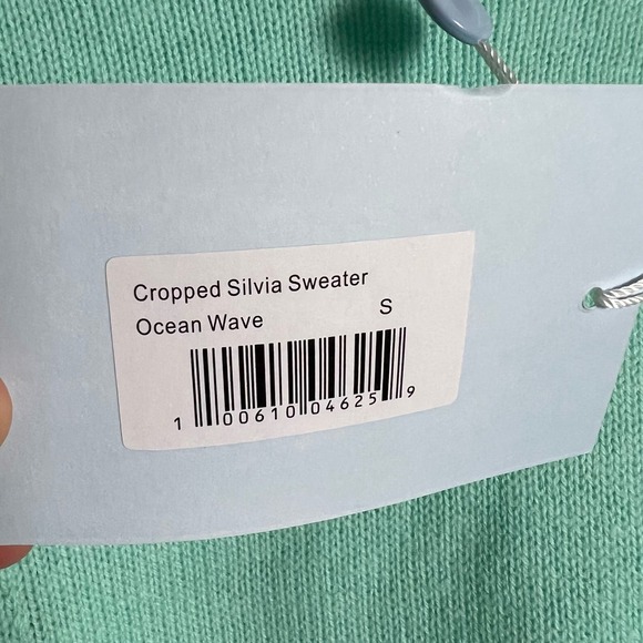 Hill House The Cropped Silvie Merino Wool Sweater in Ocean Wave Size S - Picture 12 of 12